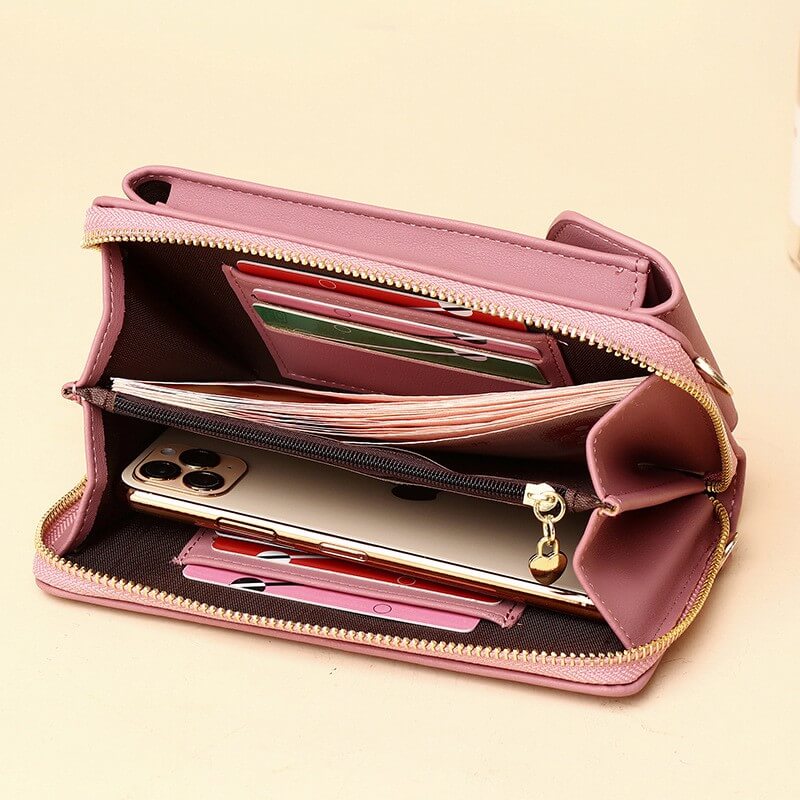 Kompakte Schultertasche aus PU-Leder mit verstellbarem Riemen