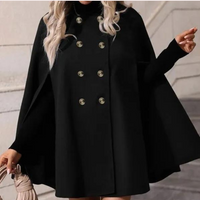 Damen Cape Mantel mit Knöpfen - Eleganter Herbstlook-Luzern Mode