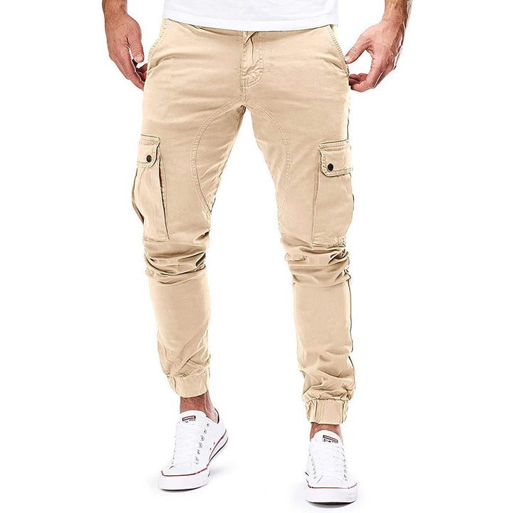 Herren Cargohose mit Taschen - Bequeme Freizeithose-Beige-S-Luzern Mode