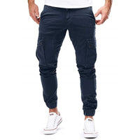 Herren Cargohose mit Taschen - Bequeme Freizeithose-Dunkelblau-S-Luzern Mode