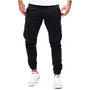 Herren Cargohose mit Taschen - Bequeme Freizeithose-Schwarz-S-Luzern Mode
