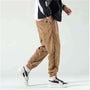 Herren Cordhose Cargo-Style mit Taschen und Kordelzug-XS-Braun-Luzern Mode