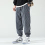 Herren Cordhose Cargo-Style mit Taschen und Kordelzug-XS-Grau-Luzern Mode