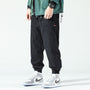 Herren Cordhose Cargo-Style mit Taschen und Kordelzug-XS-Schwarz-Luzern Mode