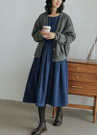 Weites Denim-Kleid Damen mit Taschen und Knopfleiste-Luzern Mode