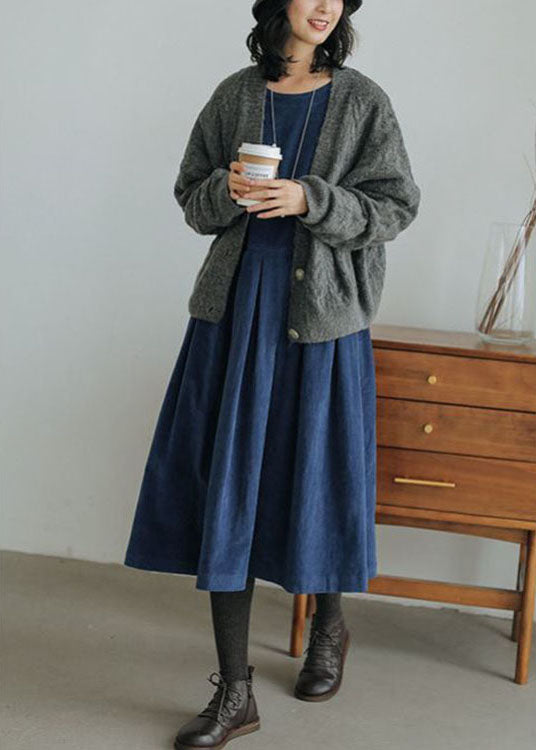 Weites Denim-Kleid Damen mit Taschen und Knopfleiste-Luzern Mode