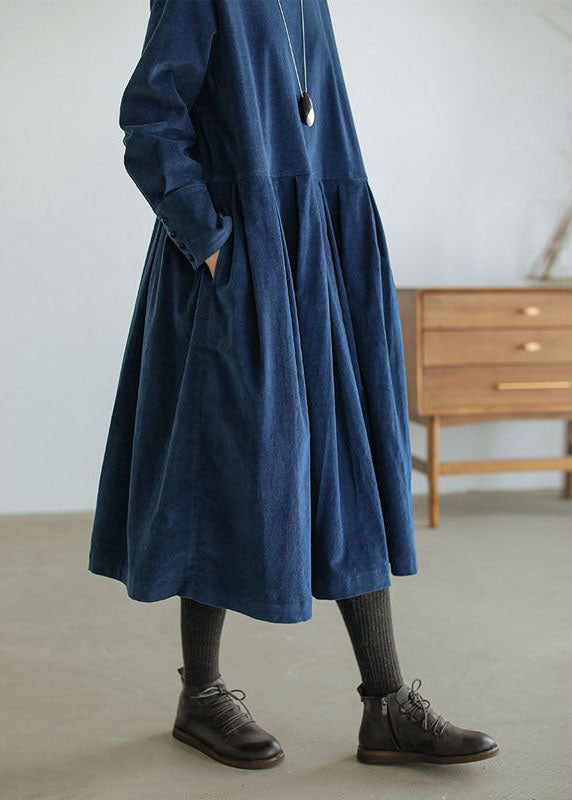 Weites Denim-Kleid Damen mit Taschen und Knopfleiste-Luzern Mode