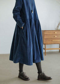 Weites Denim-Kleid Damen mit Taschen und Knopfleiste-Luzern Mode