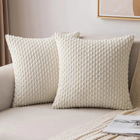 Bank Kissenhüllen | Quadratisch | Corduroy | Boho | Weich | Trendy-40x40CM-Beige-Luzern Mode