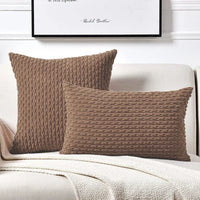 Bank Kissenhüllen | Quadratisch | Corduroy | Boho | Weich | Trendy-40x40CM-Braun-Luzern Mode