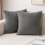 Bank Kissenhüllen | Quadratisch | Corduroy | Boho | Weich | Trendy-40x40CM-Dunkelgrau-Luzern Mode