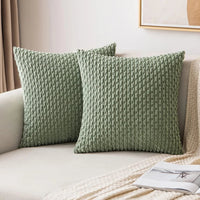 Bank Kissenhüllen | Quadratisch | Corduroy | Boho | Weich | Trendy-40x40CM-Grün-Luzern Mode