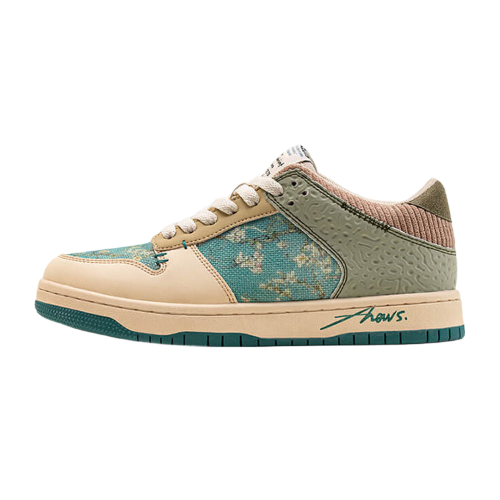 Stilvolle Unisex Kunst-Sneakers mit Mandelblüten-Print – Arta