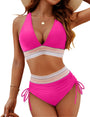 Korrigierende Bikini | Crop Top | Bequem | Dehnbar | High Waist-Rosa-S-Luzern Mode