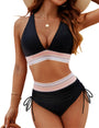 Korrigierende Bikini | Crop Top | Bequem | Dehnbar | High Waist-Schwarz-S-Luzern Mode