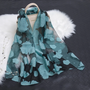 Trendiger Damen Seidenschal mit Blumenmuster und Cut-out-Design – Fiora (1+1 GRATIS)