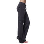 Damen Cargo Hose | Seitentaschen | Bootcut | Elastisch | Einfarbig -Schwarz-XS-Luzern Mode