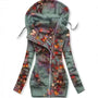 Damen Cardigan | Schmetterlingmotiv | Kaputze | Reißverschluss-Hellgrau-S-Luzern Mode