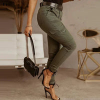 Damen Cargo Hose mit Taschen - Bequeme Freizeithose-Luzern Mode