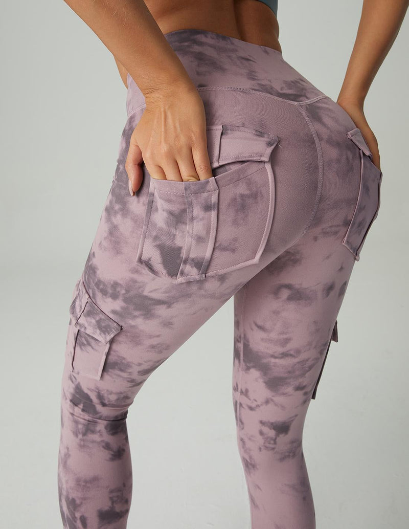 Damen Cargo Leggings mit Taschen für Freizeit und Sport-Army Rosa-S-Luzern Mode