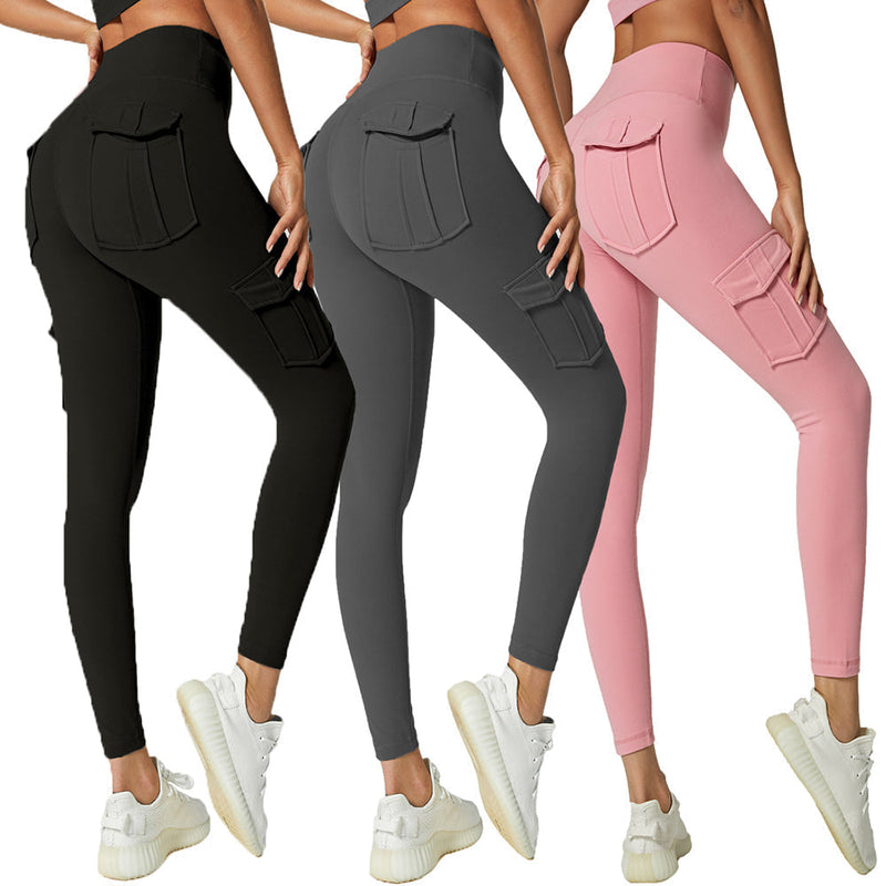 Damen Cargo Leggings mit Taschen für Freizeit und Sport-Luzern Mode