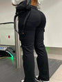 Damen Cargo-Hose mit Taschen für Freizeit und Alltag-Schwarz-XS-Luzern Mode
