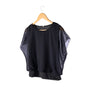Damen Chiffon Bluse | Rüschenärmeln | Locker | Rundhals | Einfarbig-Schwarz-S-Luzern Mode