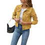 Damen Jeansjacke Casual Mode - Perfekt für Alltag und Freizeit-Gelb-S-Luzern Mode