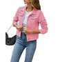Damen Jeansjacke Casual Mode - Perfekt für Alltag und Freizeit-Rosa-S-Luzern Mode