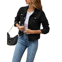 Damen Jeansjacke Casual Mode - Perfekt für Alltag und Freizeit-Schwarz-S-Luzern Mode