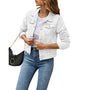 Damen Jeansjacke Casual Mode - Perfekt für Alltag und Freizeit-Weiß-S-Luzern Mode