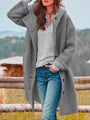 Damen Wollmantel mit Knöpfen - Eleganter Wintermantel-Grau-S-Luzern Mode