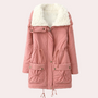 Damen Winterjacke mit Kapuze und Taschen - Warm & Stilvoll-Rosa-XS-Luzern Mode
