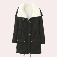 Damen Winterjacke mit Kapuze und Taschen - Warm & Stilvoll-Schwarz-XS-Luzern Mode