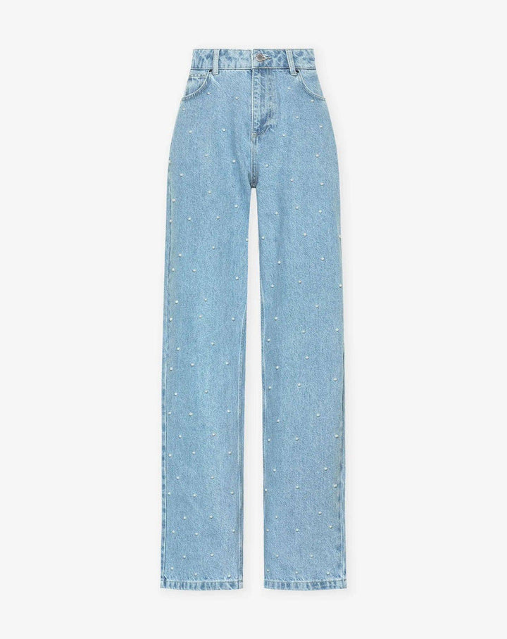 Damen Glitzer Jeans | Reguläre Passform | Hoher Bund | Stretch | Trendy-Luzern Mode