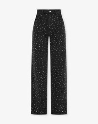 Damen Glitzer Jeans | Reguläre Passform | Hoher Bund | Stretch | Trendy-Luzern Mode