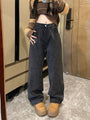 Damen Glitzer Jeans | Reguläre Passform | Hoher Bund | Stretch | Trendy-Schwarz-S-Luzern Mode