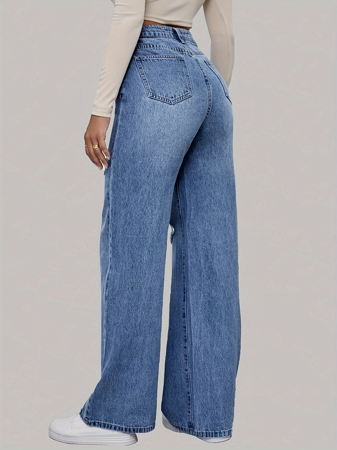 Damen Jeans mit Aufdruck und Rissen - Trendige Streetwear-Luzern Mode