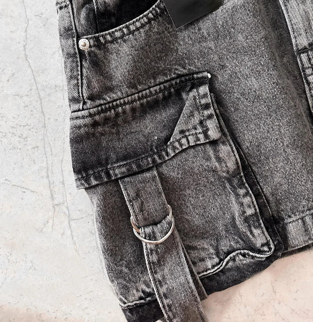 Damen Jeansrock mit Taschen und Gürtel - Modetrend 2023-Luzern Mode