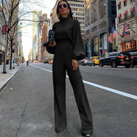 Eleganter Damen Jumpsuit mit Halbkragen für den Alltag-Schwarz-S-Luzern Mode