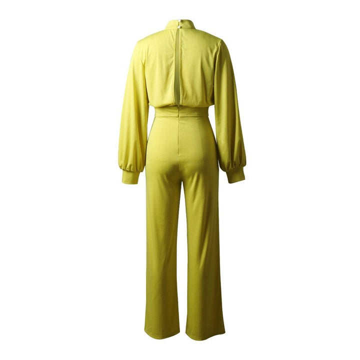 Eleganter Damen Jumpsuit mit Halbkragen für den Alltag-Luzern Mode