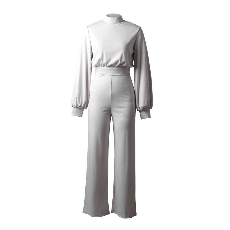 Eleganter Damen Jumpsuit mit Halbkragen für den Alltag-Luzern Mode