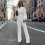 Eleganter Damen Jumpsuit mit Halbkragen für den Alltag-Weiß-S-Luzern Mode