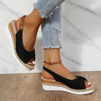 Damen Sandalen mit Keilabsatz und Knöchelriemen-Luzern Mode