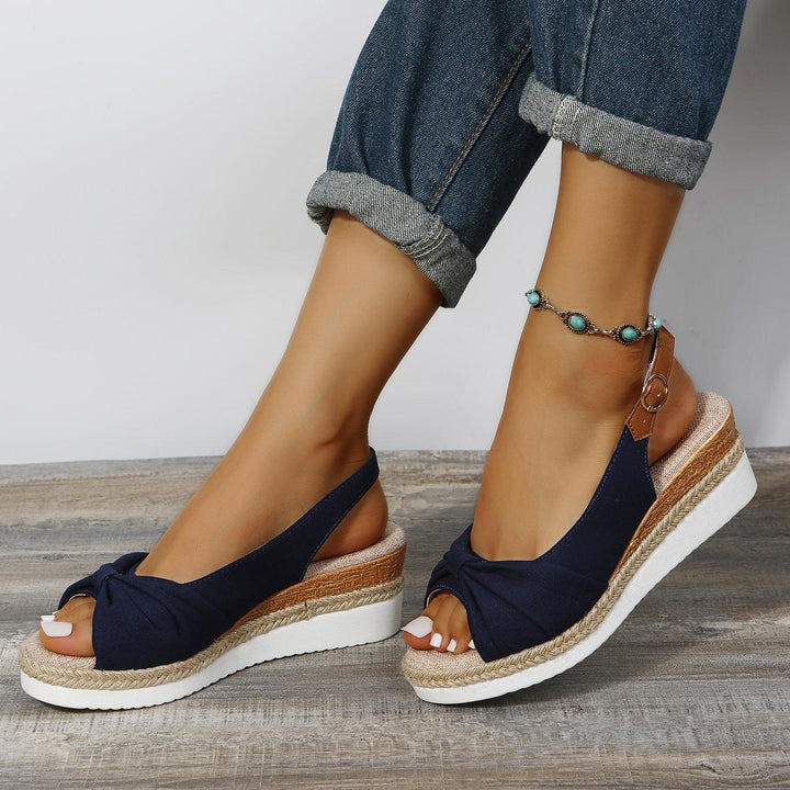Damen Sandalen mit Keilabsatz und Knöchelriemen-Luzern Mode