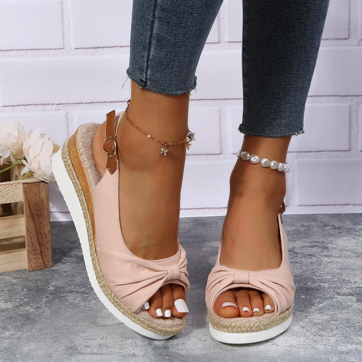 Damen Sandalen mit Keilabsatz und Knöchelriemen-Luzern Mode