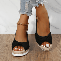 Damen Sandalen mit Keilabsatz und Knöchelriemen-Luzern Mode