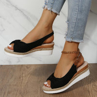 Damen Sandalen mit Keilabsatz und Knöchelriemen-Luzern Mode