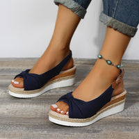 Damen Sandalen mit Keilabsatz und Knöchelriemen-Luzern Mode