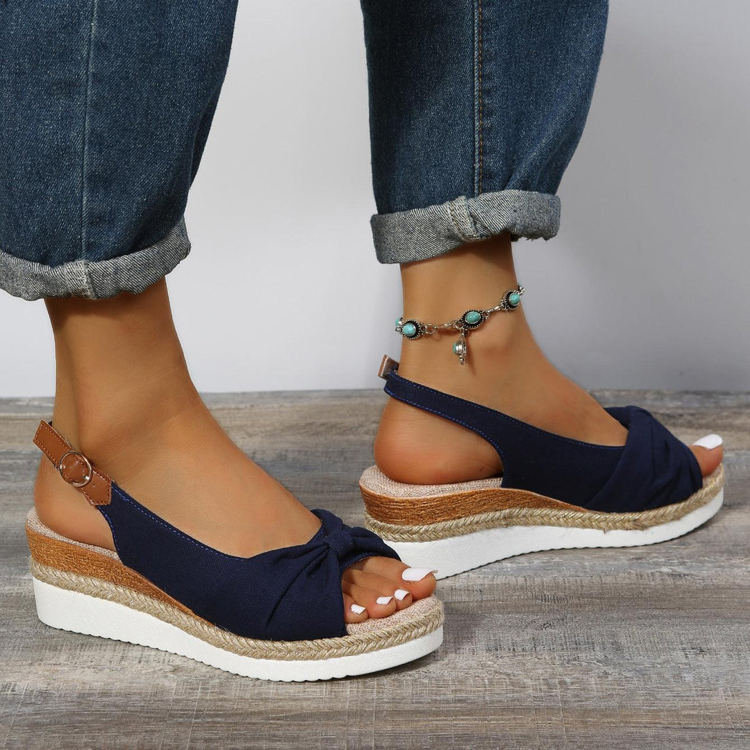Damen Sandalen mit Keilabsatz und Knöchelriemen-Luzern Mode